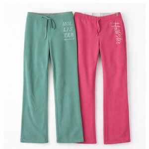 VTG Y2K Hollister Logo Sweatpants Womens M Pink Teal Lounge Cozy Lot of‎ 2